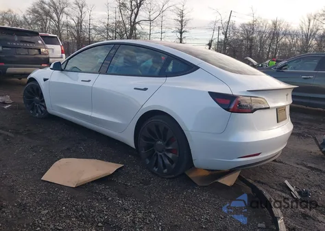 2022 Tesla Model 3 Performance Dual Motor All-Wheel Drive from USA, damaged, VIN 5YJ3E1EC9NF230412